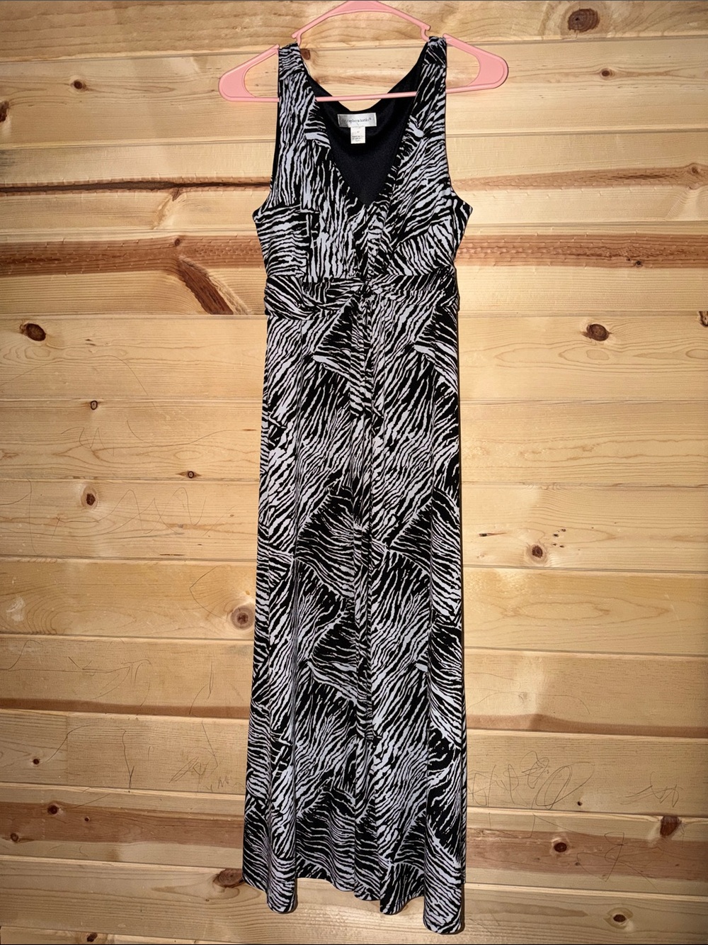 Christopher & Banks Black and White Zebra-Print Maxi Dress
